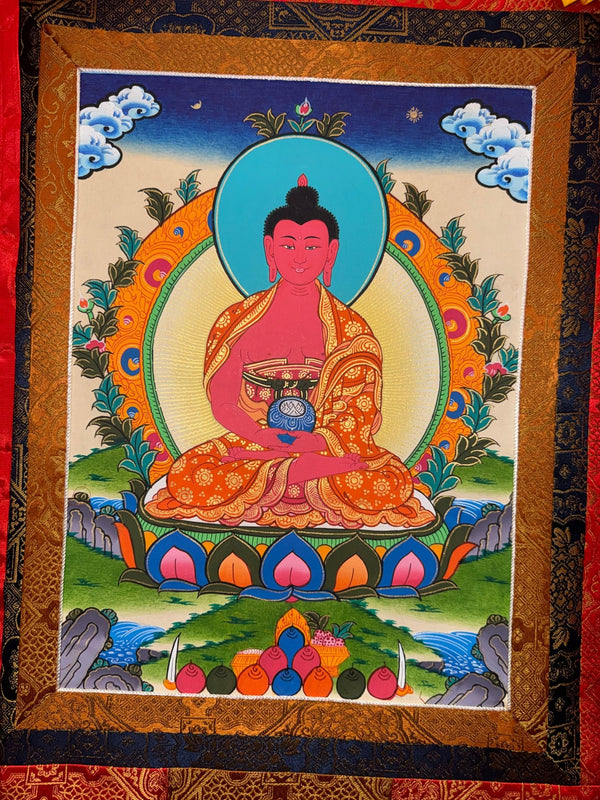 Amitabha Buddha Thangka - Silk Framed - Art Of Tibet