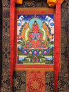 Amitayus Buddha Tibetan Thangka Painting - Silk Framed - Art Of Tibet