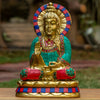 Amoghasiddhi Blessing Buddha Bronze Statue with Stone Inlaid - Art Of Tibet