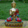 Amoghasiddhi Blessing Buddha Bronze Statue with Stone Inlaid - Art Of Tibet