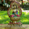 Amoghasiddhi Blessing Buddha Bronze Statue with Stone Inlaid - Art Of Tibet