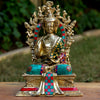 Amoghasiddhi Blessing Buddha Bronze Statue with Stone Inlaid - Art Of Tibet