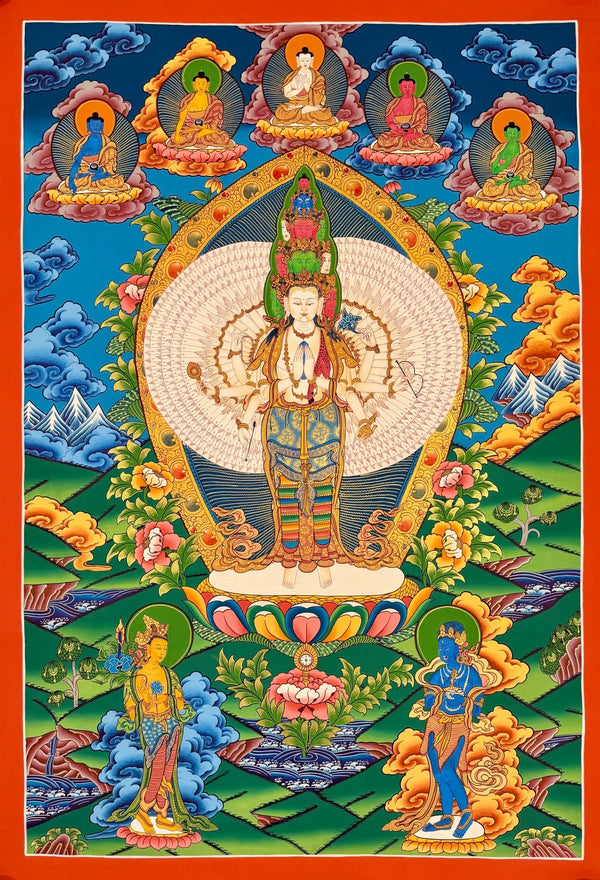 Avalokiteshvara Large Thangka Painting - Art Of Tibet