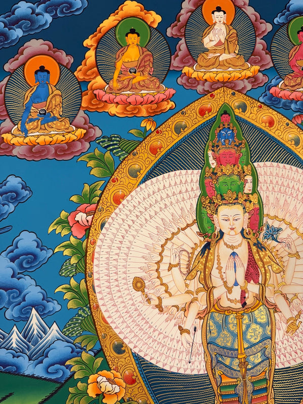 Avalokiteshvara Large Thangka Painting - Art Of Tibet