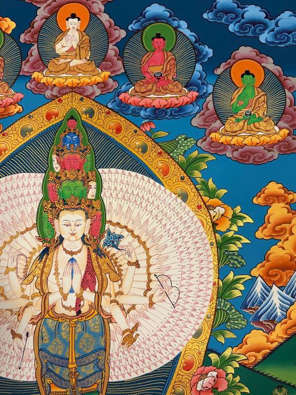 Avalokiteshvara Large Thangka Painting - Art Of Tibet