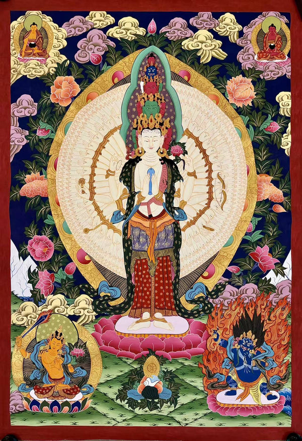 Avalokiteshvara Large Thangka Painting - Art Of Tibet