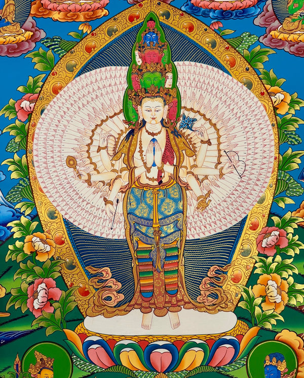 Avalokiteshvara Large Thangka Painting - Art Of Tibet