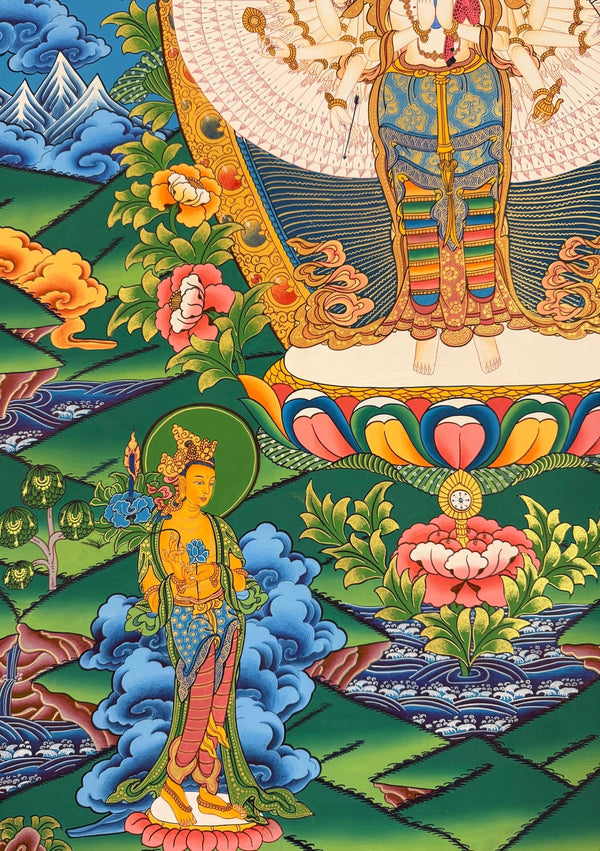 Avalokiteshvara Large Thangka Painting - Art Of Tibet
