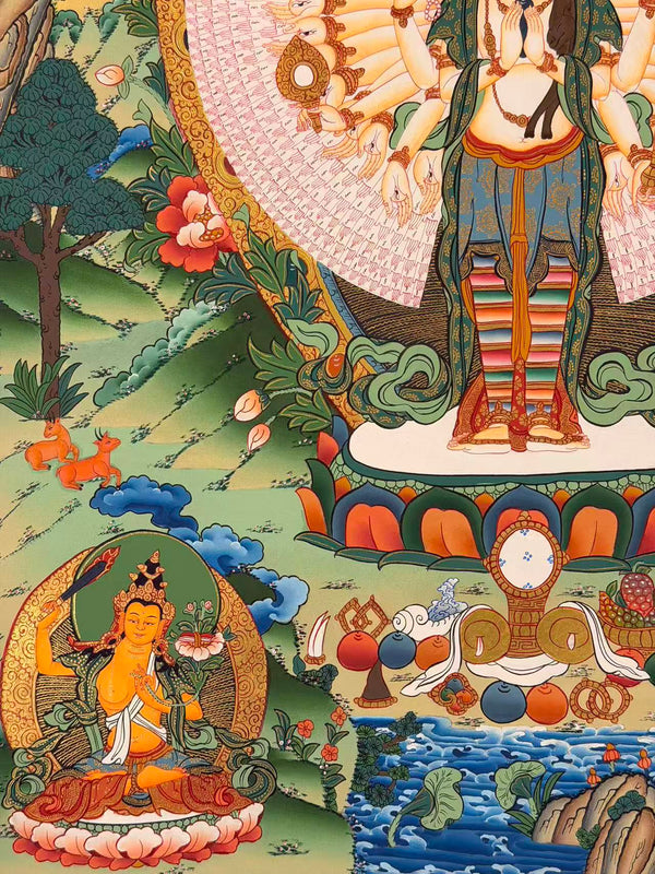 Avalokiteshvara Thangka Painting - Art Of Tibet