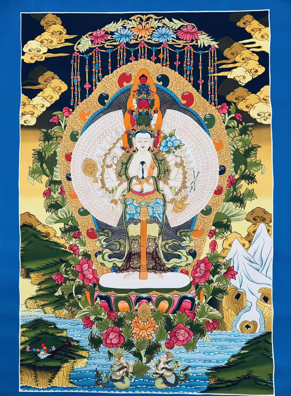 Avalokiteshvara Thangka Painting - Art Of Tibet