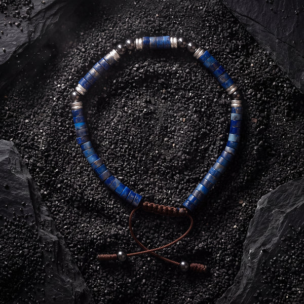 Lapis Lazuli & Hematite Heishi Beads Bracelet