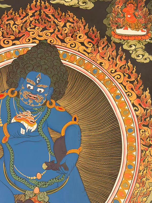 Black Jambala Masterpiece Thangka - Art Of Tibet