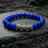 Blue Agate Om Bracelet - Art Of Tibet