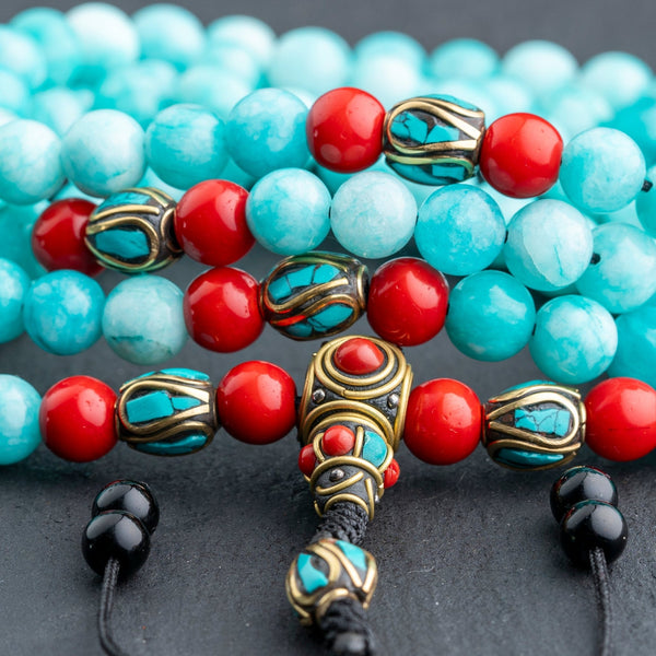 Blue Chalcedony Balance Mala - Art Of Tibet