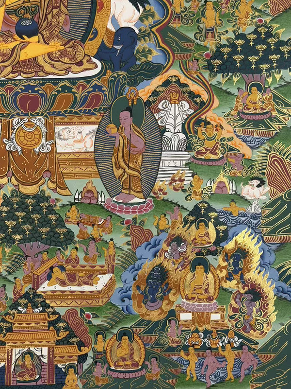 Buddha Life Story Large Thangka - Art Of Tibet