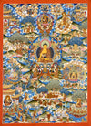 Buddha Life Story Large Thangka - Art Of Tibet
