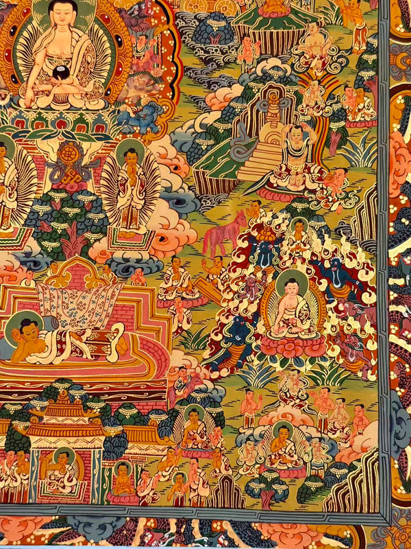 Buddha Life Story Thangka - Art Of Tibet
