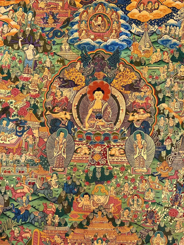 Buddha Life Story Thangka - Art Of Tibet