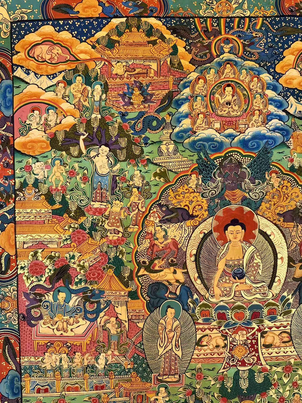 Buddha Life Story Thangka - Art Of Tibet