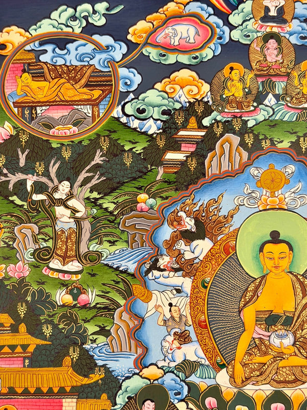 Buddha Life Story Thangka - Art Of Tibet