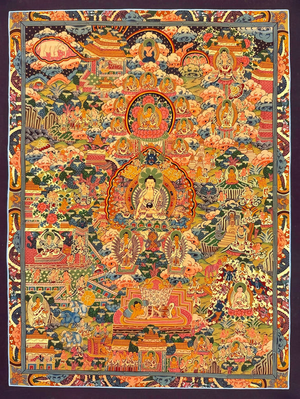Buddha Life Story Thangka - Art Of Tibet