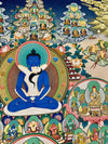 Buddha Shakti Yab - Yum Large Tibetan Thangka Painting - Art Of Tibet