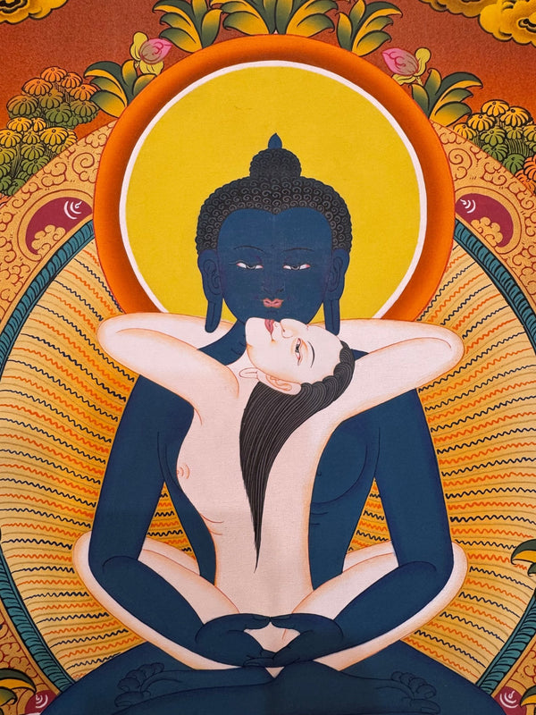 Buddha Shakti Yab - Yum Tibetan Thangka Painting - Art Of Tibet