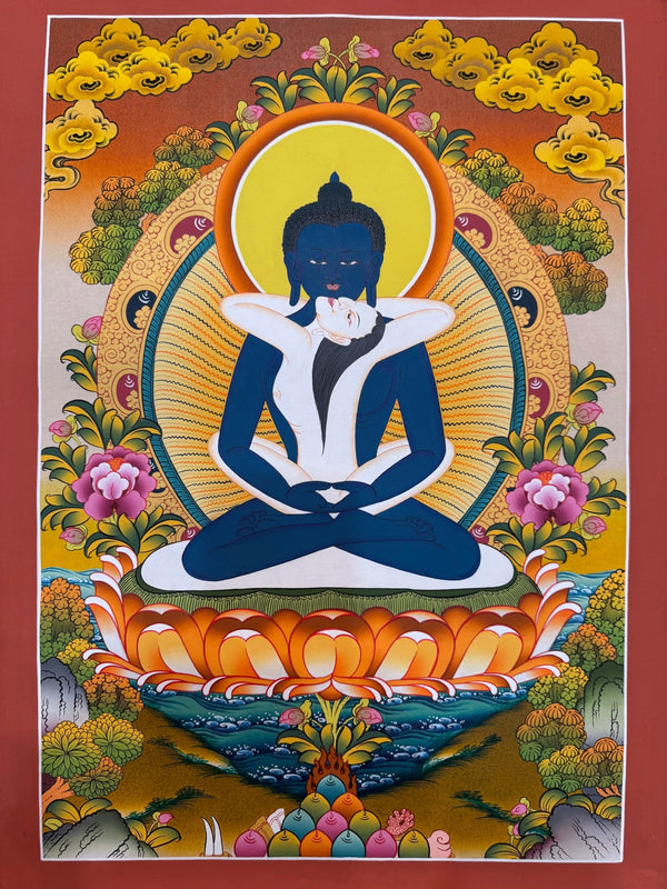 Buddha Shakti Yab - Yum Tibetan Thangka Painting - Art Of Tibet