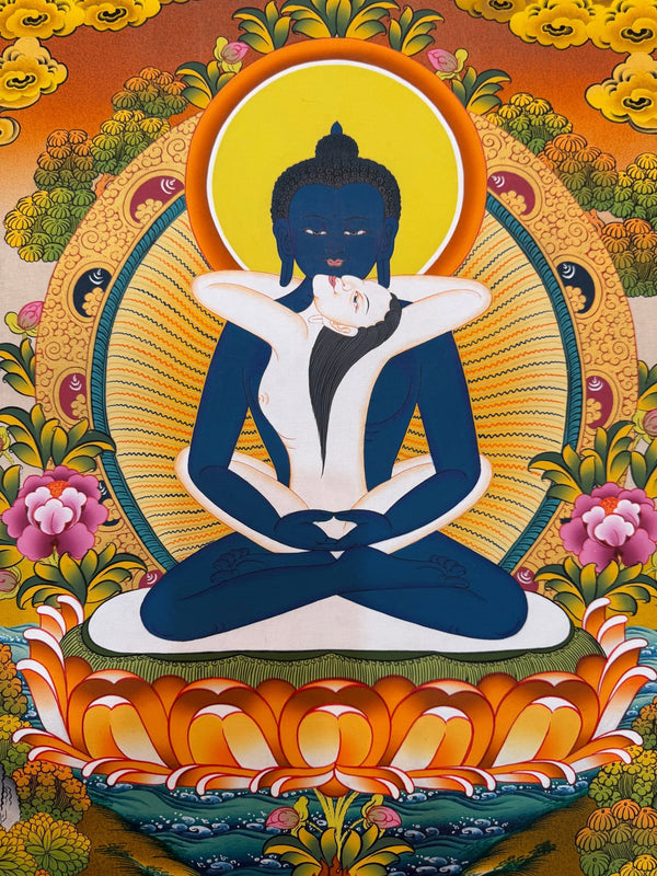 Buddha Shakti Yab - Yum Tibetan Thangka Painting - Art Of Tibet