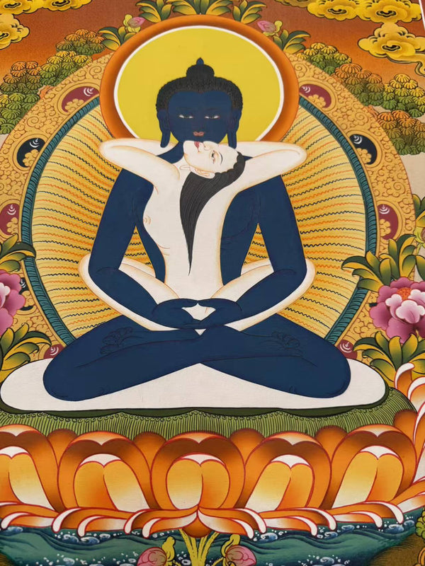 Buddha Shakti Yab - Yum Tibetan Thangka Painting - Art Of Tibet