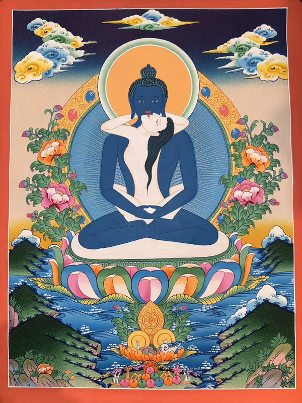 Buddha Shakti Yab-Yum Tibetan Thangka Painting - Art Of Tibet