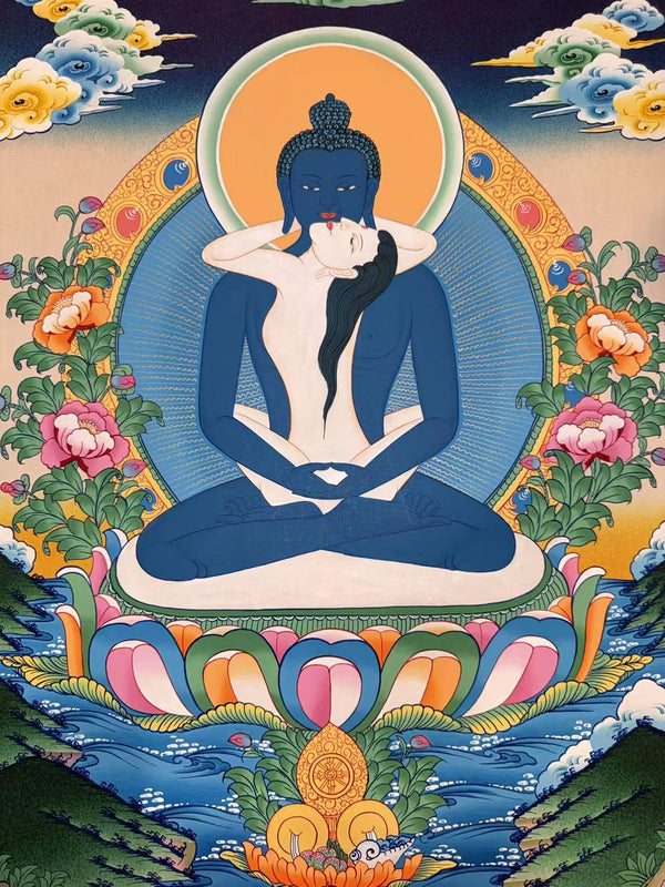 Buddha Shakti Yab-Yum Tibetan Thangka Painting - Art Of Tibet