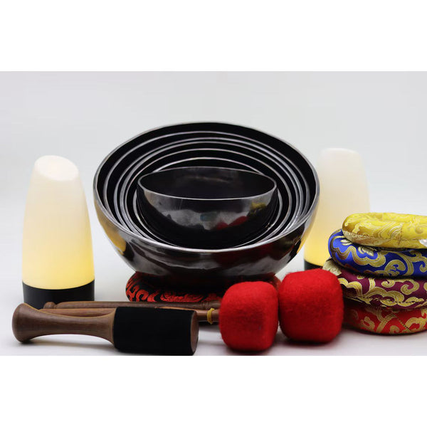 Chakra Align Blue Singing Bowl Set - Art Of Tibet