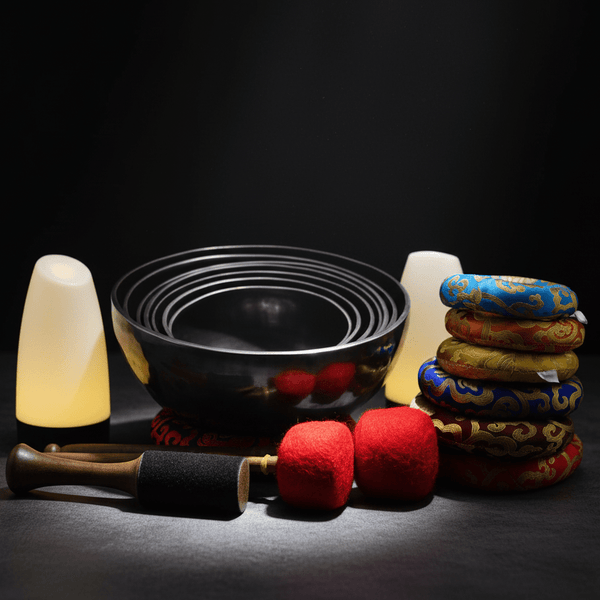 Chakra Align Blue Singing Bowl Set - Art Of Tibet