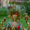 Chenrezig Buddha Bronze Statue with Stone Inlaid - Art Of Tibet