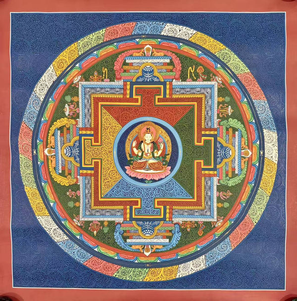 Chenrezig Mandala Thangka - Art Of Tibet
