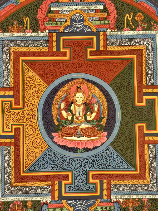 Chenrezig Mandala Thangka - Art Of Tibet