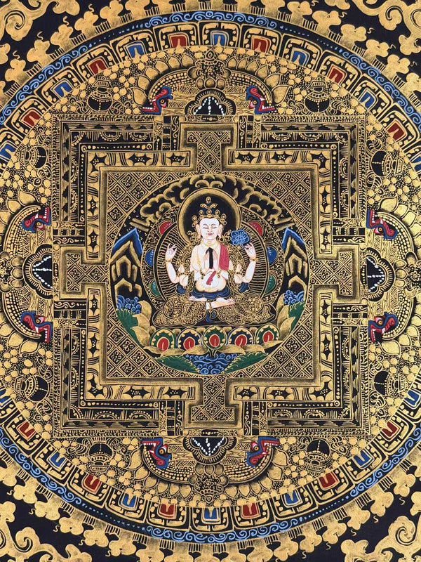 Chenrezig Mandala Thangka - Art Of Tibet