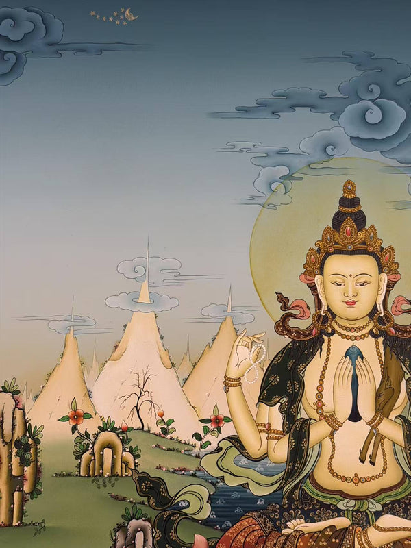 Chenrezig Thangka - Art Of Tibet
