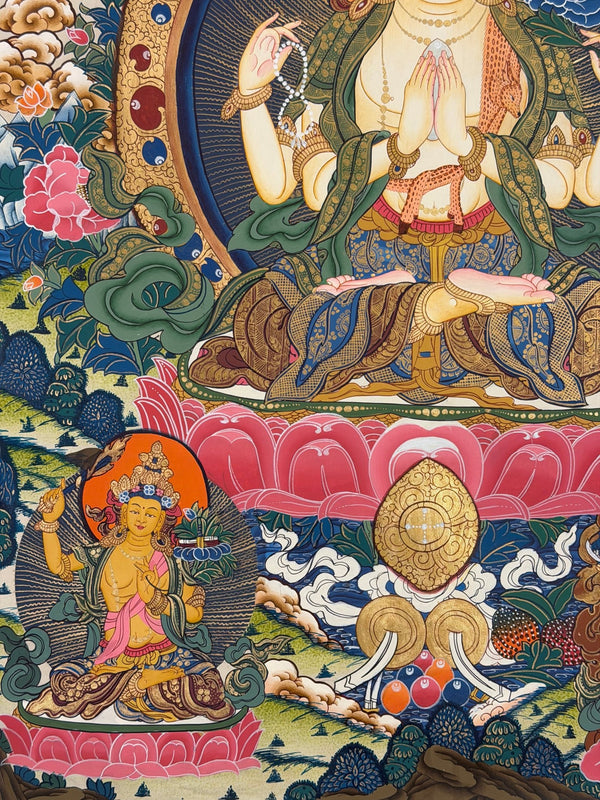 Chenrezig Thangka - Art Of Tibet