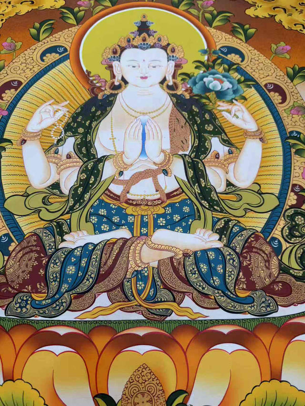 Chenrezig Thangka - Art Of Tibet