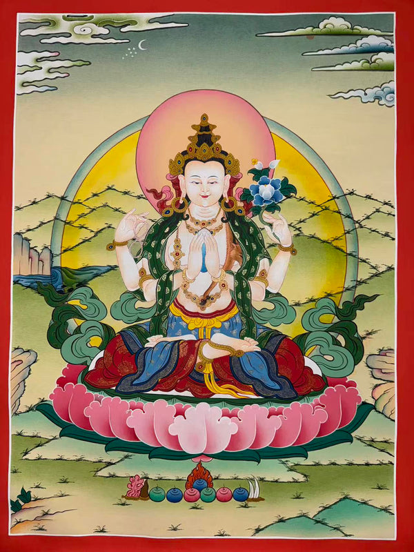 Chenrezig Thangka - Art Of Tibet