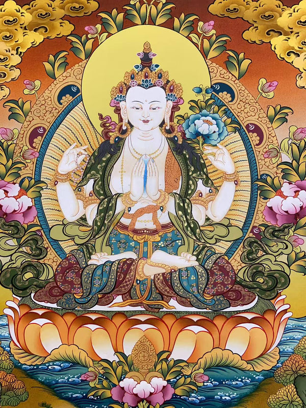 Chenrezig Thangka - Art Of Tibet