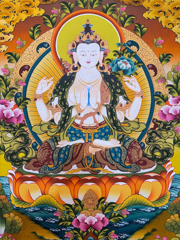 Chenrezig Thangka - Art Of Tibet