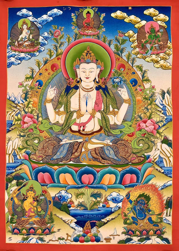 Chenrezig Thangka - Art Of Tibet