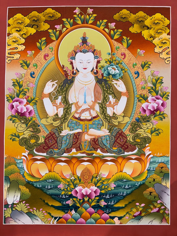 Chenrezig Thangka - Art Of Tibet