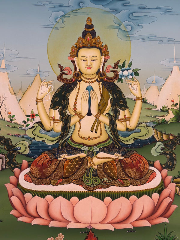 Chenrezig Thangka - Art Of Tibet