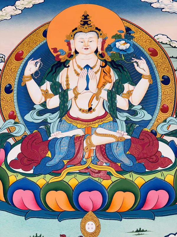 Chenrezig Thangka - Art Of Tibet