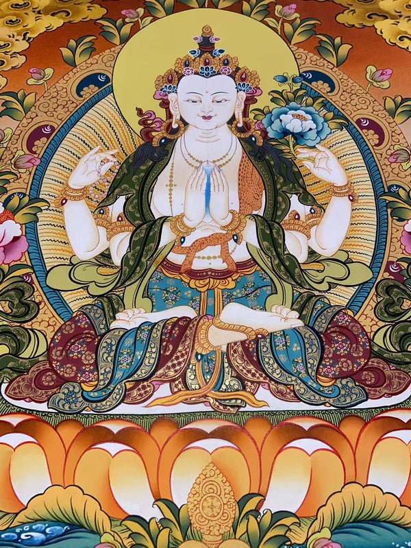 Chenrezig Thangka - Art Of Tibet