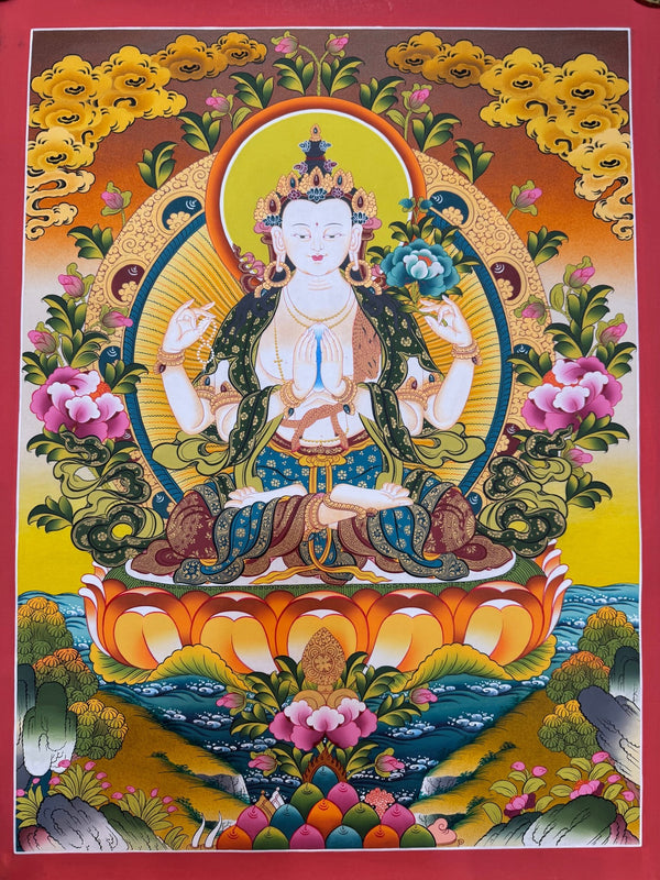 Chenrezig Thangka - Art Of Tibet